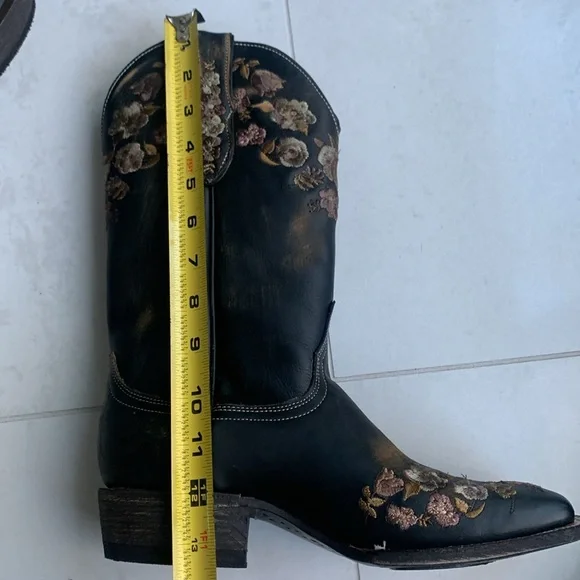 Western cowboy distressed leatherboots - Picture 9 of 11